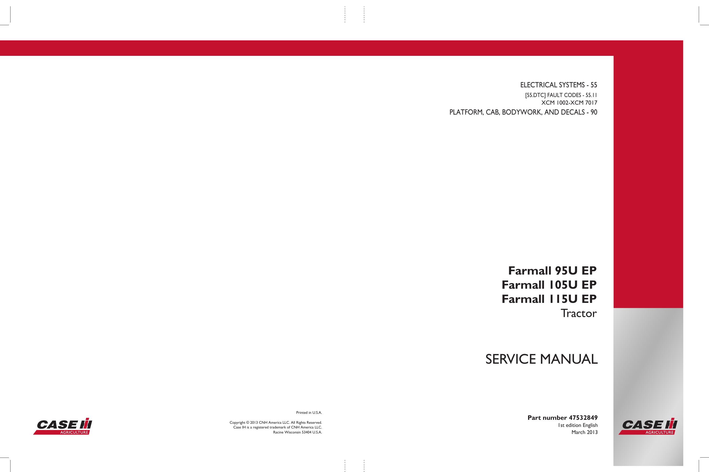 Farmall 95U EP Farmall 105U EP Farmall 115U EP Tractor Service manual (3)